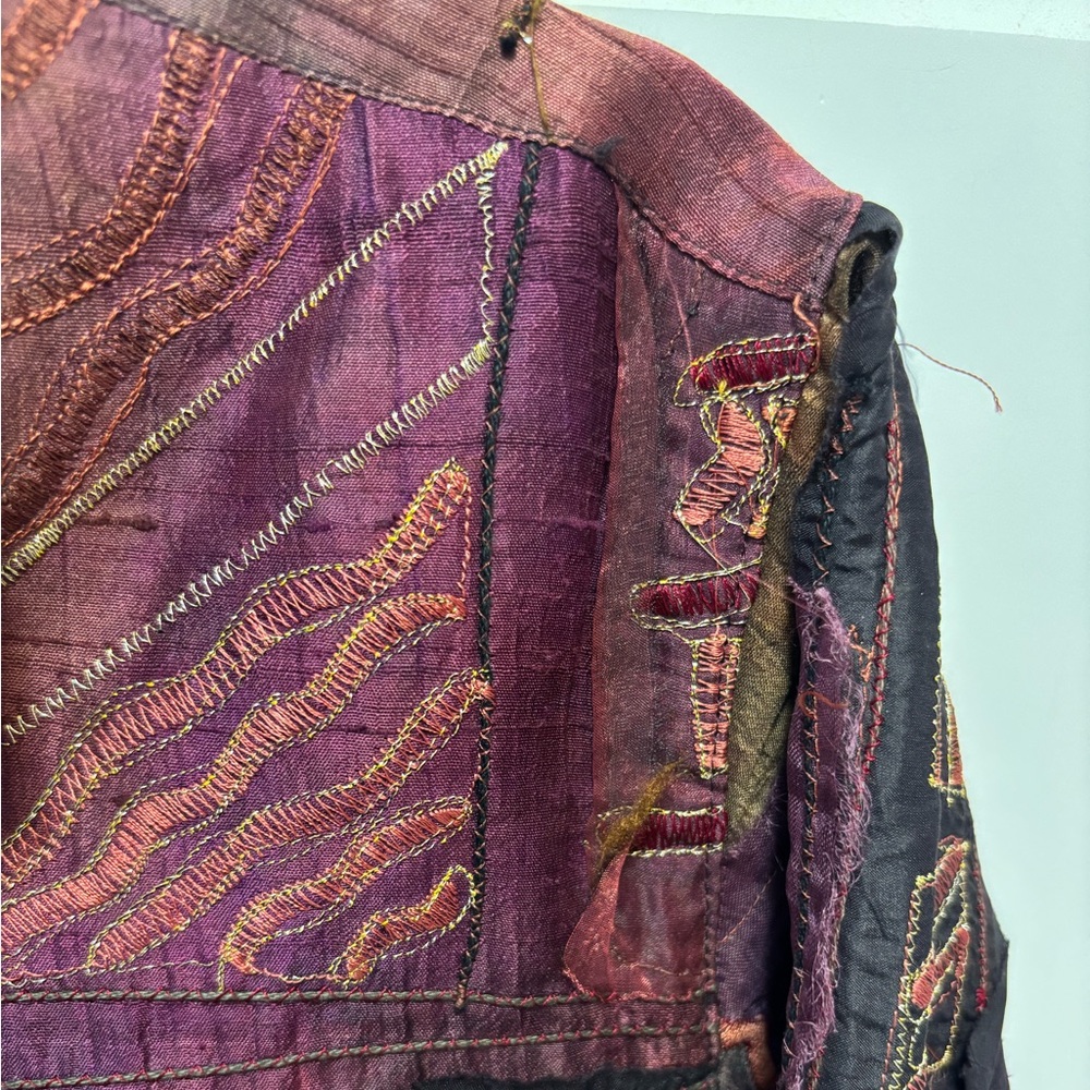 Chico’s Silk Patchwork Lightweight Lined Jacket W… - image 3